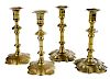 Two Pairs Brass Candlesticks