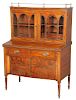 Federal Inlaid Mahogany Desk and Bookcase