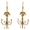 Pair Federal Style Carved Gilt Eagle Sconces