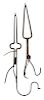 Two Pairs Early Wrought Iron Spring Pipe Tongs