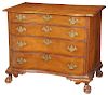 American Chippendale Mahogany Serpentine Chest