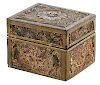 George III Gilt Heightened Paper Scroll Box