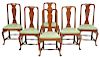 Set Six Boston Queen Anne Style Dining Chairs