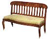 Fine Gothic Revival Mahogany Upholstered Bench