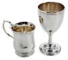 Southern Coin Silver Mug and Goblet