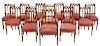 Set 14 Gothic Revival Mahogany Dining Chairs