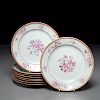Set Chinese Export hand-painted porcelain plates