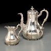English Aesthetic part sterling silver tea set