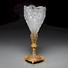 Napoleon III champleve enamel and glass vase