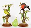 Pair, Doughty Scarlett Tanager Figurines w/ Stands