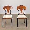 Pair Biedermeier style side chairs