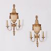 Pair Neoclassic style painted bronze sconces
