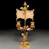 Napoleon III gilt bronze, porcelain candelabrum