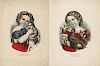 Mama's Pet and Papa's Pet - 2 Original Currier & Ives lithographs