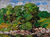 Walt Francis Kuhn, (American, 1877-1949), Trees at Stone Wall, 1935-47