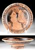 Apulian Red Figure Footed Dish w/ Lady of Fashion