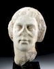 Greek Hellenistic Marble Head of Woman