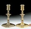 Lot of Two 19th C. European Brass Candlesticks