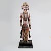 Indian Painted Hardwood Figure of a Warrior