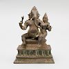 Indian Bronze Figure of a Ganesha with a Consort