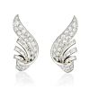 A Pair of Platinum Diamond Earclips, French