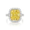 A 5.00-Carat Cushion-Cut Fancy Intense Yellow Diamond Ring
