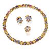 Meister Multi-Colored Sapphire and Diamond Jewelry Suite