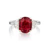 A Fine 3.15-Carat Unheated Burmese Ruby and Diamond Ring