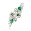 Art Deco Emerald and Diamond Double Clip Brooch