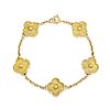 Van Cleef & Arpels Gold Vintage Alhambra Bracelet, 5 Motifs
