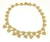 Estate 18k Gold Diamond Floral Design Drape Necklace