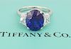 Tiffany & Co 6.55ct Blue Sapphire & 2 Trapezoid Cut
