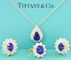 Tiffany Vintage 18K Sapphire Diamond Necklace Earring