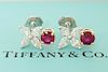 Tiffany & Co 18K Plat 1.90ct Diamond Red Ruby  Earrings