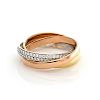 Cartier Trinity Pave Diamond 18k Rolling Band Ring Size