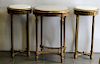 3 Louis XVI Style Tables with Marble Inserts