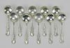 10 Whiting sterling silver cream soup spoons