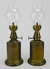 2 French Lampe Pigeon oil lamps