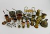 30 Miniature brass or copper doll items