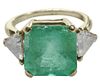 9.76 Ct. Emerald, Diamond Ring
