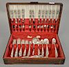 Royal Danish sterling silver flatware set to include complete service for eleven, 99 total pieces to include 12 dinner forks, 12 lun...