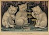 Three Jolly Kittens. After the Feast - Small Folio Currier & Ives