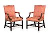 A pair of George III style mahogany armchairs