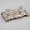 Edward VII Silver and Cut Glass Inkstand
