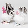 Pair of Nymphenburg Porcelain Models of a Rooster and Hen 