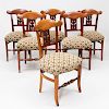 Set of Six Biedermeier Style Stained Fruitwood and Needlework Dining Chairs