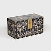 Japanese Brass-Mounted Nacre Inlaid and Black Lacquered Chest