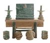 Eight Glazed Pottery Funerary Objects