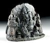 18th C. Indian Basalt Sculpture - Ganesh w/ Attendants