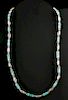 Mid 20th C. Peruvian Turquoise & Silver Bead Necklace